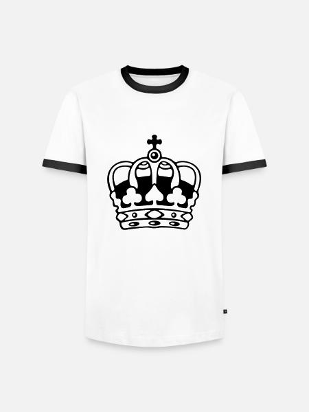 Krone / Crown - Männer Kontrast-T-Shirt - Weiß/Schwarz