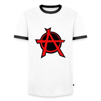 Anarchist - Männer Kontrast-T-Shirt - Weiß/Schwarz - Vorne - AI Model Female 172 light (172cm) & AI Model Male 178 dark (178cm)