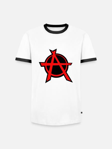 Anarchiste - T-shirt contrasté Homme - blanc/noir