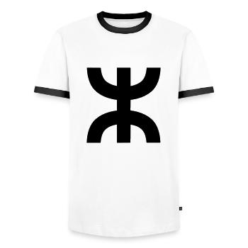 Aza Amazigh Kabyle Berber - Men's Ringer Shirt - white/black - Front - AI Model Female 172 light (172cm) & AI Model Male 178 dark (178cm)