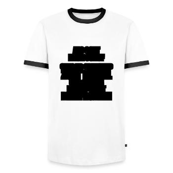 gott ich und der teufel - Männer Kontrast-T-Shirt - Weiß/Schwarz - Vorne - AI Model Female 172 light (172cm) & AI Model Male 178 dark (178cm)