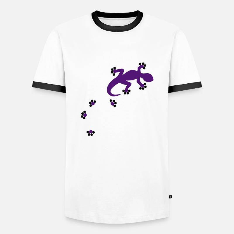 Gecko - 2c - Men's Ringer Shirt - white/black