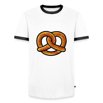 Pretzel Bavaria - Men's Ringer Shirt - white/black - Front - AI Model Female 172 light (172cm) & AI Model Male 178 dark (178cm)