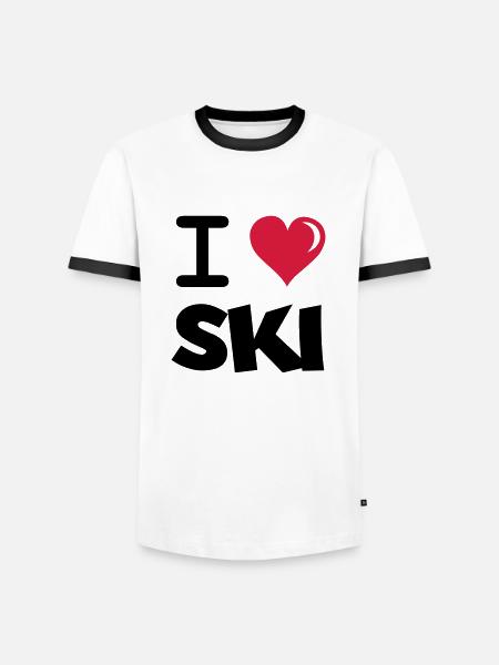 i_love_ski - Männer Kontrast-T-Shirt - Weiß/Schwarz