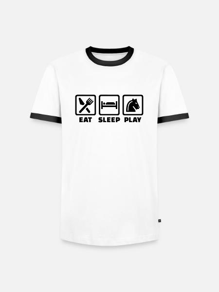 Eat Sleep Chess - Men's Ringer Shirt - white/black
