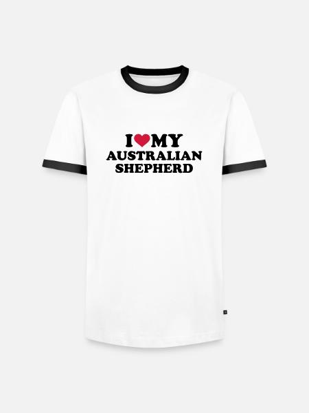 Australian shepherd - Männer Kontrast-T-Shirt - Weiß/Schwarz