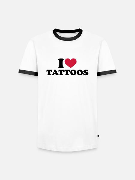 Tattoo - Männer Kontrast-T-Shirt - Weiß/Schwarz