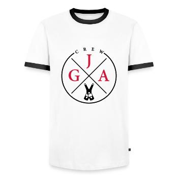 jga crew bier - Männer Kontrast-T-Shirt - Weiß/Schwarz - Vorne - AI Model Female 172 light (172cm) & AI Model Male 178 dark (178cm)