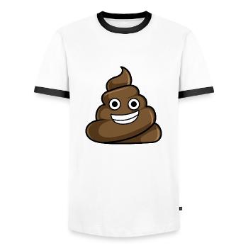 Poop Cartoon - Männer Kontrast-T-Shirt - Weiß/Schwarz - Vorne - AI Model Female 172 light (172cm) & AI Model Male 178 dark (178cm)
