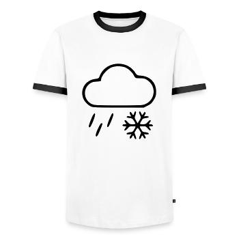 Pluie neige - T-shirt contrasté Homme - blanc/noir - Devant - AI Model Female 172 light (172cm) & AI Model Male 178 dark (178cm)