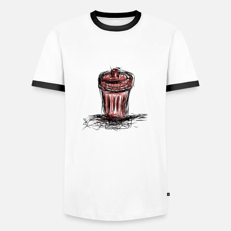 Garbage bucket - Men's Ringer Shirt - white/black