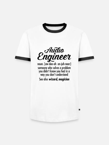 Audio Engineer - Definition - T-shirt contrasté Homme - blanc/noir
