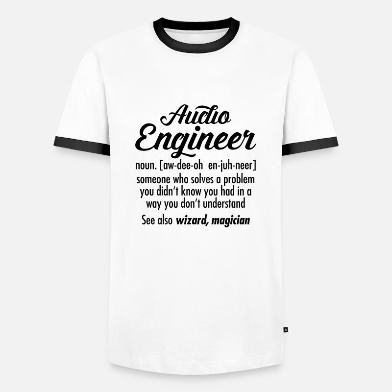 Audio Engineer - Definition - Männer Kontrast-T-Shirt - Weiß/Schwarz
