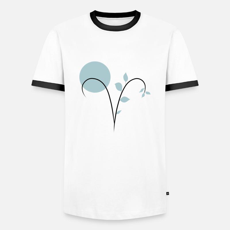 Astrologisches Zeichen widder Widder - Männer Kontrast-T-Shirt - Weiß/Schwarz