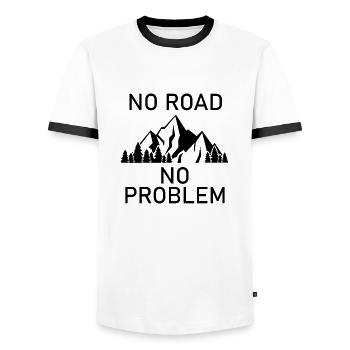 Escalade de bloc - T-shirt contrasté Homme - blanc/noir - Devant - AI Model Female 172 light (172cm) & AI Model Male 178 dark (178cm)