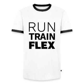 Run Train Flex - T-shirt contrasté Homme - blanc/noir - Devant - AI Model Female 172 light (172cm) & AI Model Male 178 dark (178cm)