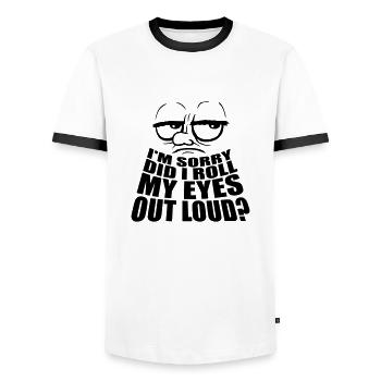 Roll My Eyes Out - Männer Kontrast-T-Shirt - Weiß/Schwarz - Vorne - AI Model Female 172 light (172cm) & AI Model Male 178 dark (178cm)
