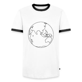 Erde - Männer Kontrast-T-Shirt - Weiß/Schwarz - Vorne - AI Model Female 172 light (172cm) & AI Model Male 178 dark (178cm)