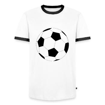 Fussball - Männer Kontrast-T-Shirt - Weiß/Schwarz - Vorne - AI Model Female 172 light (172cm) & AI Model Male 178 dark (178cm)