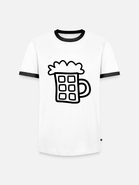 Beer 1 - Men's Ringer Shirt - white/black
