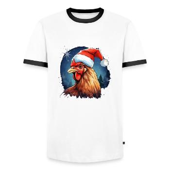 Conception de coqs et de poules pour les agriculteurs et les agriculteurs - T-shirt contrasté Homme - blanc/noir - Devant - AI Model Female 172 light (172cm) & AI Model Male 178 dark (178cm)