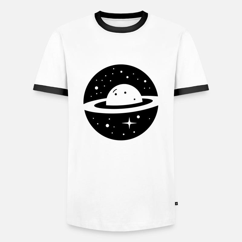 Planet - Men's Ringer Shirt - white/black