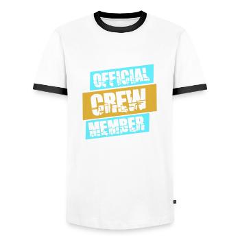 Membre officiel de l’équipage Amis de l’équipe Logo officiel - T-shirt contrasté Homme - blanc/noir - Devant - AI Model Female 172 light (172cm) & AI Model Male 178 dark (178cm)