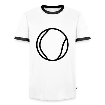 Balle de tennis - T-shirt contrasté Homme - blanc/noir - Devant - AI Model Female 172 light (172cm) & AI Model Male 178 dark (178cm)