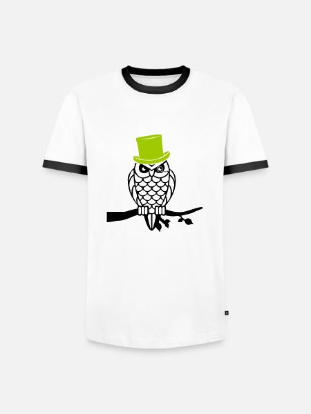 owl sir - Men's Ringer Shirt - white/black