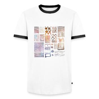 Graphics - Men's Ringer Shirt - white/black - Front - AI Model Female 172 light (172cm) & AI Model Male 178 dark (178cm)