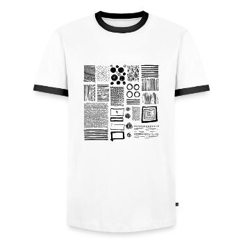 Graphic - Men's Ringer Shirt - white/black - Front - AI Model Female 172 light (172cm) & AI Model Male 178 dark (178cm)