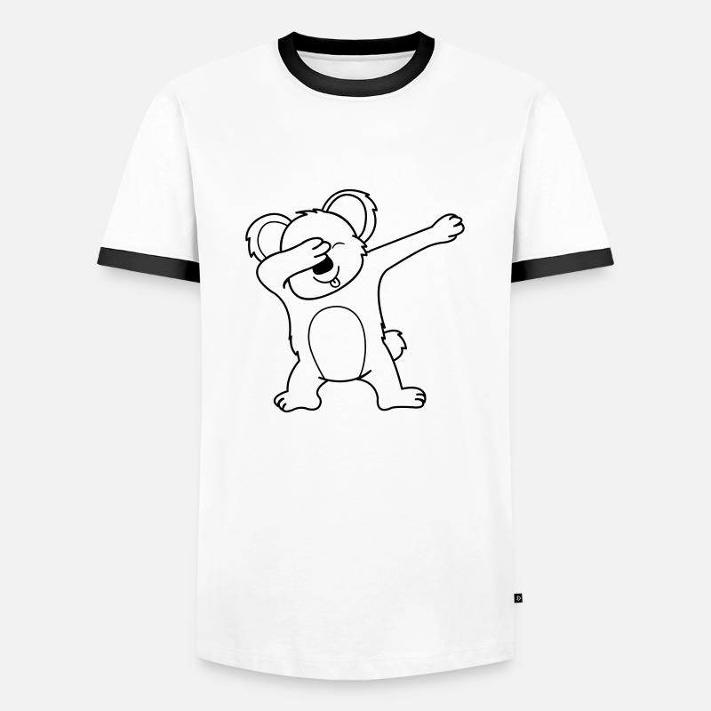 Koala Dabbing 01 - Men's Ringer Shirt - white/black