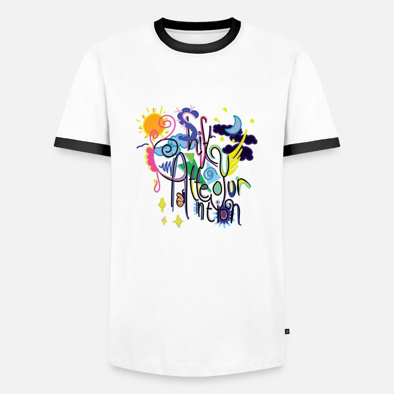Shift Your Attention - Men's Ringer Shirt - white/black