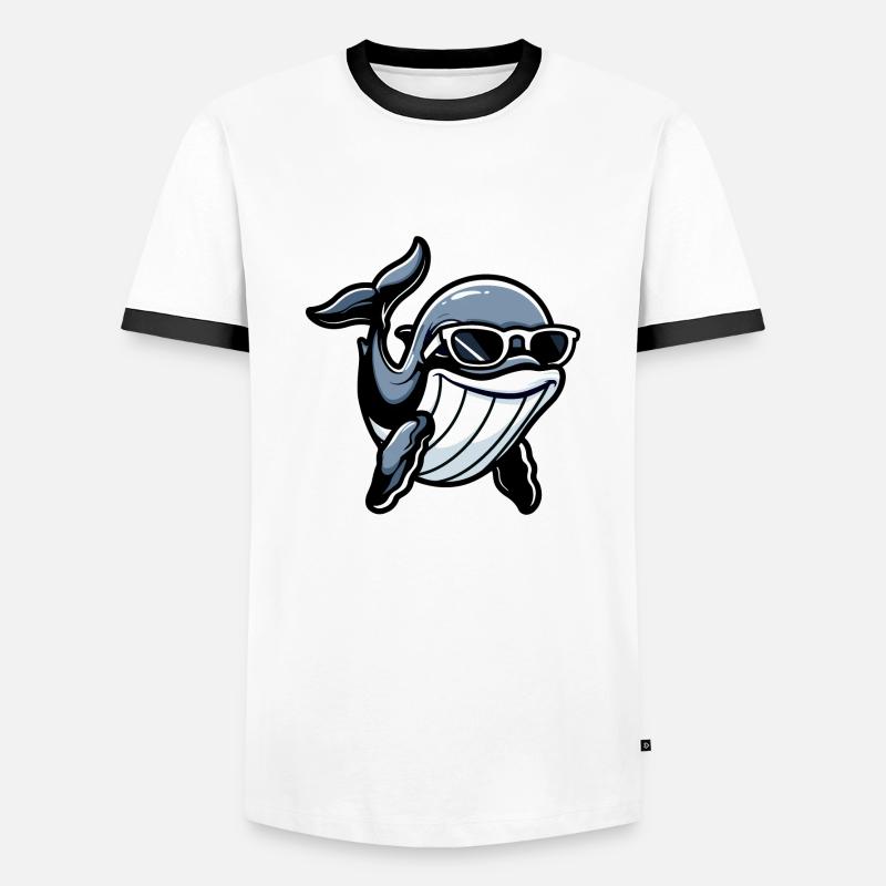 Wal Comic Cool - Männer Kontrast-T-Shirt - Weiß/Schwarz