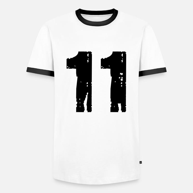 11 - Men's Ringer Shirt - white/black