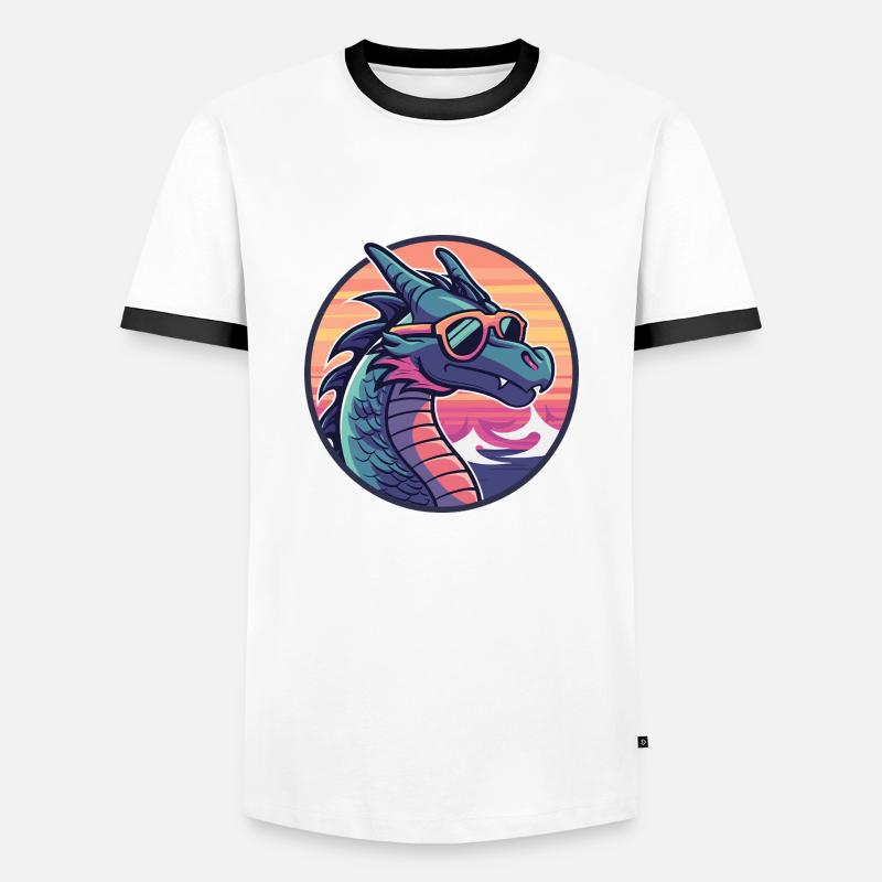 Dragon Cool Comic - Men's Ringer Shirt - white/black