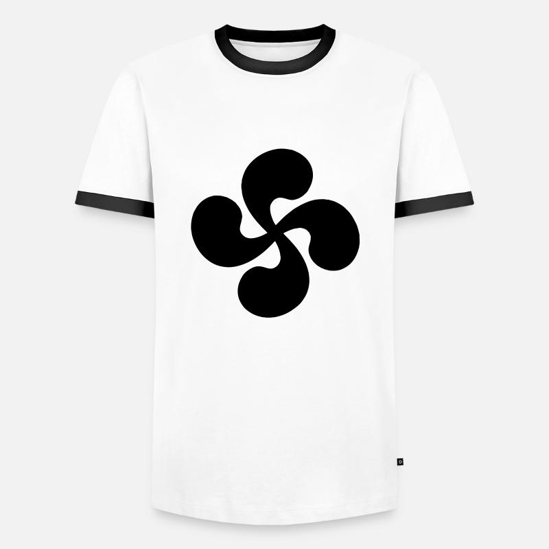 Black Basque Cross alone - Men's Ringer Shirt - white/black