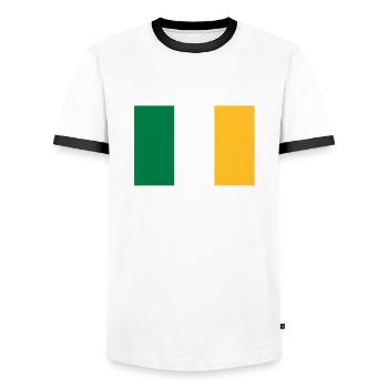 drapeau_irlande - Männer Kontrast-T-Shirt - Weiß/Schwarz - Vorne - AI Model Female 172 light (172cm) & AI Model Male 178 dark (178cm)