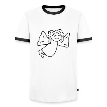 Engel - Männer Kontrast-T-Shirt - Weiß/Schwarz - Vorne - AI Model Female 172 light (172cm) & AI Model Male 178 dark (178cm)