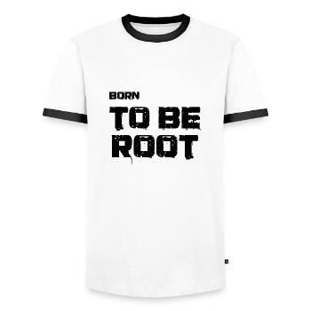 Born to be root. IT Administratoren, Admin, Nerds - Männer Kontrast-T-Shirt - Weiß/Schwarz - Vorne - AI Model Female 172 light (172cm) & AI Model Male 178 dark (178cm)
