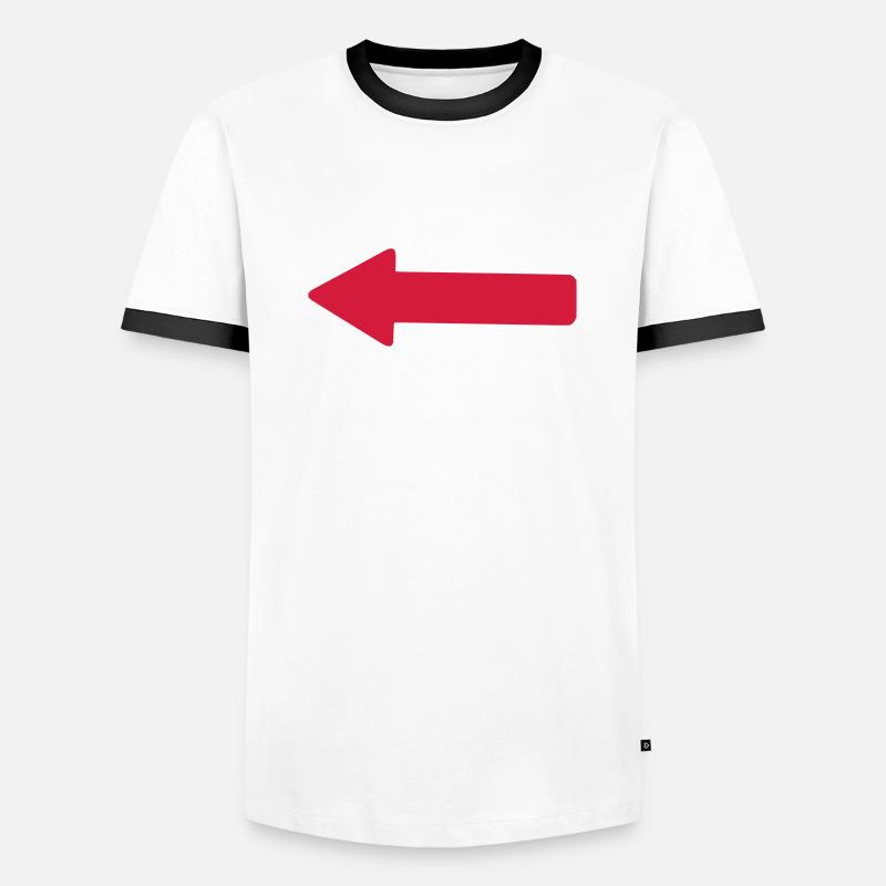 Flèche (à gauche) - T-shirt contrasté Homme - blanc/noir