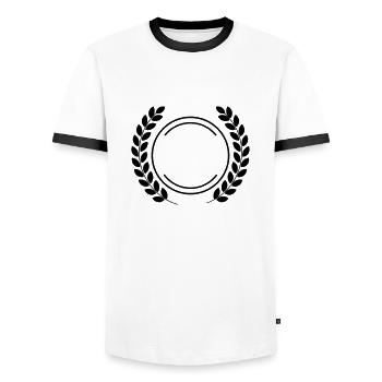 Junggesellenabschied Auszeichnung - Männer Kontrast-T-Shirt - Weiß/Schwarz - Vorne - AI Model Female 172 light (172cm) & AI Model Male 178 dark (178cm)