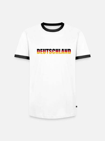 Deutschland - Männer Kontrast-T-Shirt - Weiß/Schwarz