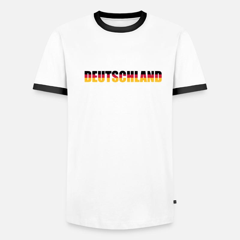 Deutschland - Männer Kontrast-T-Shirt - Weiß/Schwarz