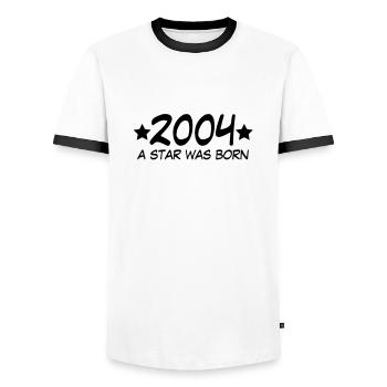 2004 a star was born (fr) - T-shirt contrasté Homme - blanc/noir - Devant - AI Model Female 172 light (172cm) & AI Model Male 178 dark (178cm)