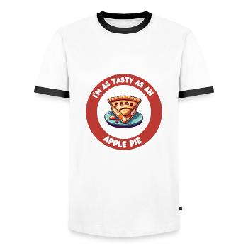 sweet slice of apple pie - Men's Ringer Shirt - white/black - Front - AI Model Female 172 light (172cm) & AI Model Male 178 dark (178cm)