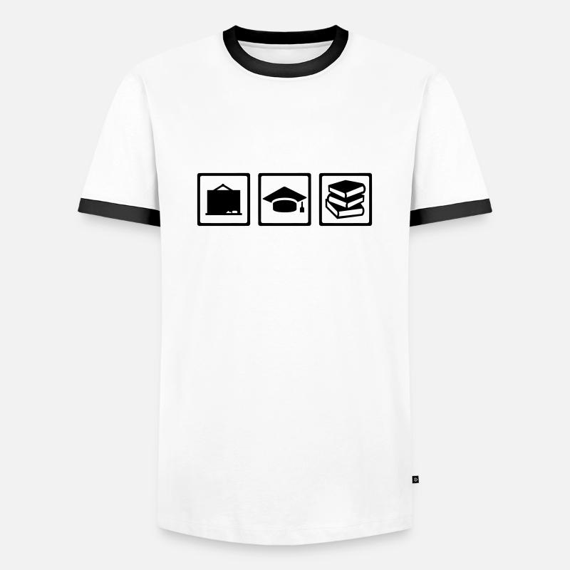 Lehrer - Männer Kontrast-T-Shirt - Weiß/Schwarz