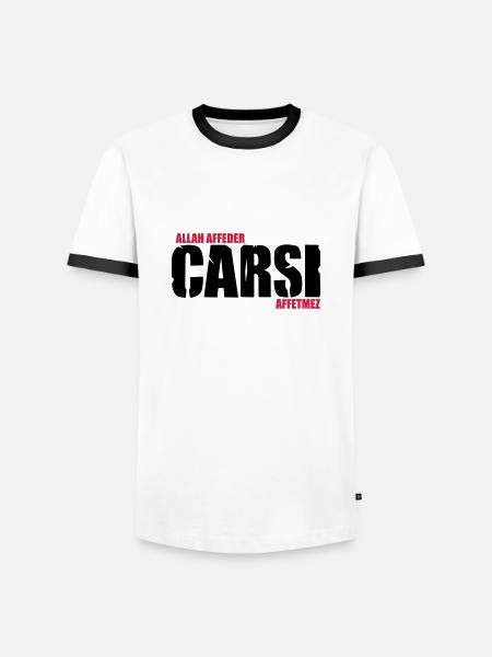 carsi - Männer Kontrast-T-Shirt - Weiß/Schwarz