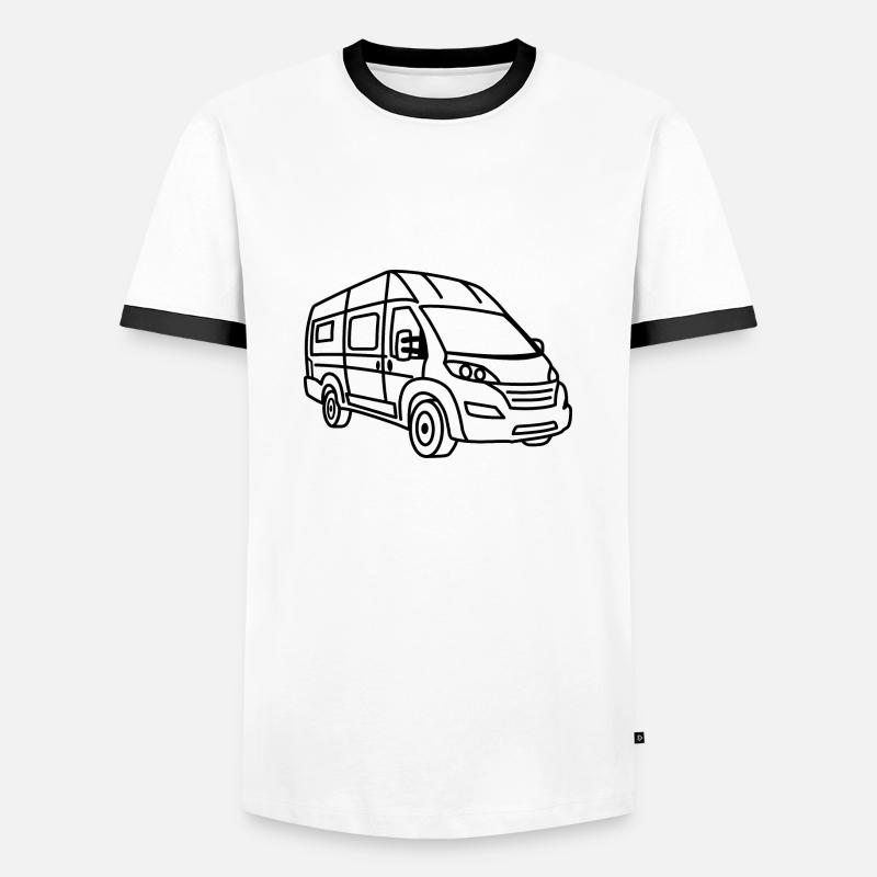 Van / Camper Van - Front - Black - Men's Ringer Shirt - white/black