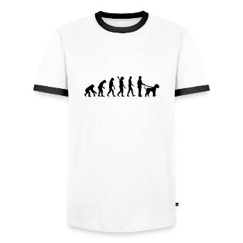 Giant Schnauzer - Men's Ringer Shirt - white/black - Front - AI Model Female 172 light (172cm) & AI Model Male 178 dark (178cm)